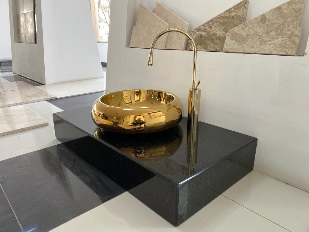 Indian Black Galaxy Granite hanging basin