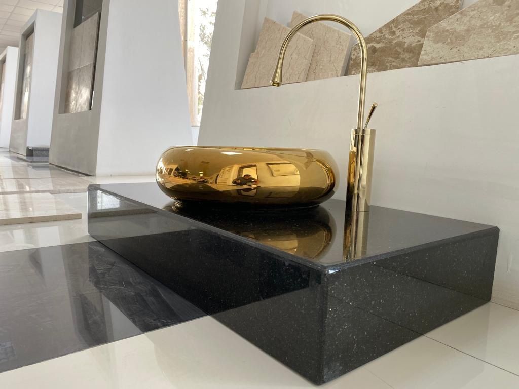 Indian Black Galaxy Granite hanging basin