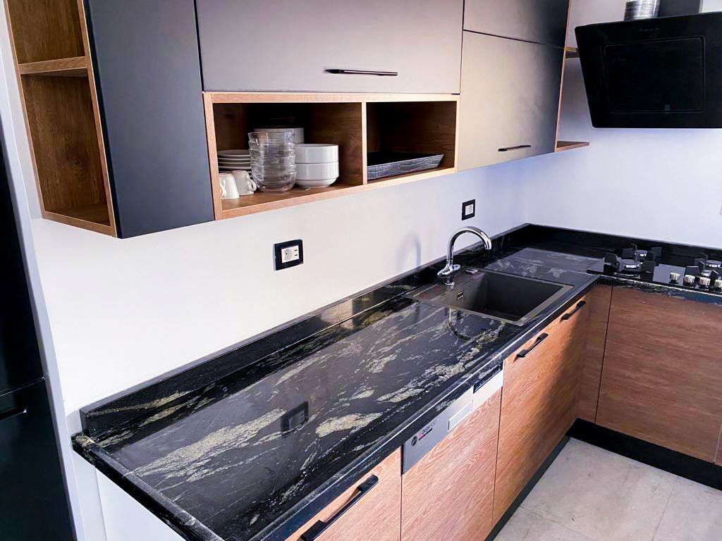 Installation of Black Forest granite Kitchens