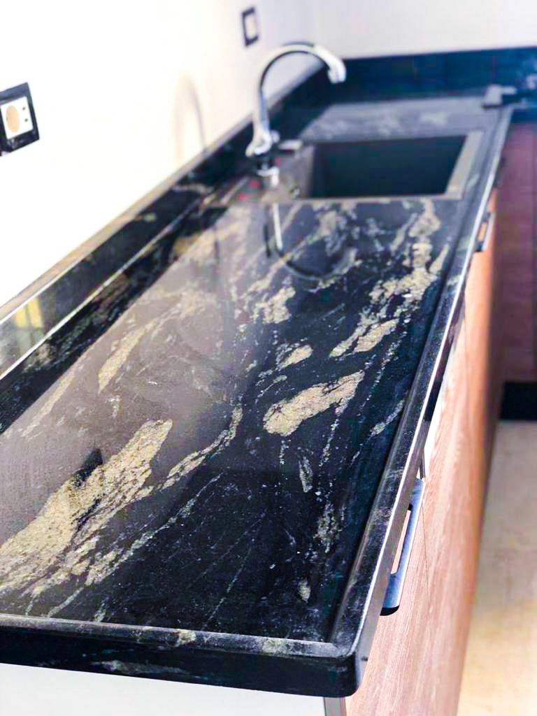 Installation of Black Forest granite Kitchens