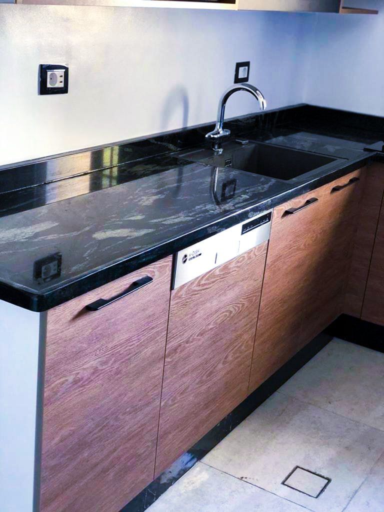 Installation of Black Forest granite Kitchens