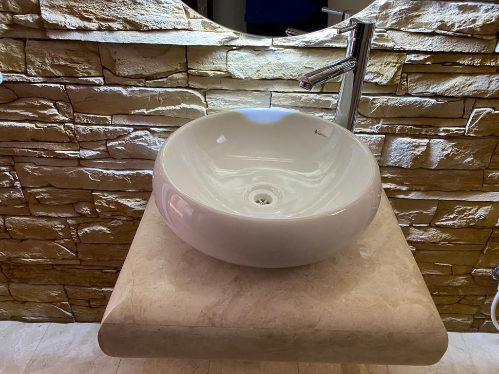 New Carrara Marble Suspended Basin