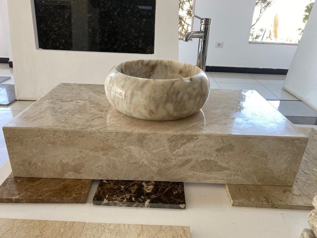 New Carrara Marble Suspended Basin