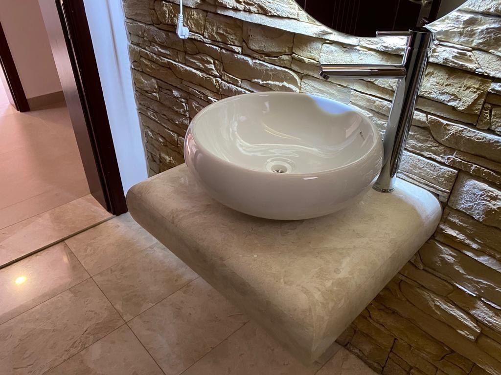 New Carrara Marble Suspended Basin