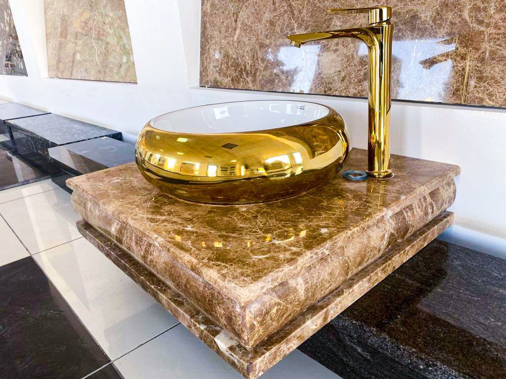 Turkish Meron Light Marble Suspended Basin