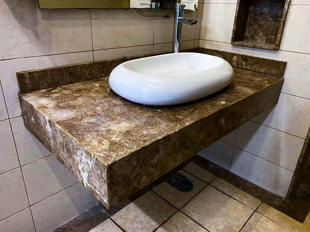 Turkish Meron Light Marble Suspended Basin